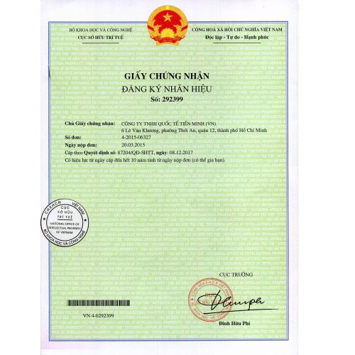 GCN đăng ký nhãn hiệu Limo615